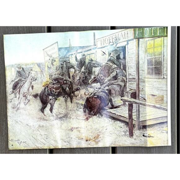 C.M. Russell "In Without Knocking" Vintage Poster Print 10"x14" - Picture 1 of 3